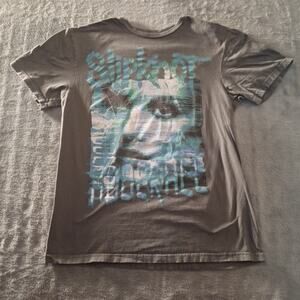 Slipknot T-Shirt Medium Gray Adderall Album Cover Graphic Print Short Sleeve Tee